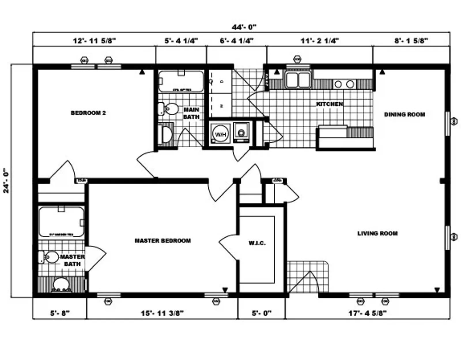 G-214 floor plan, drawn by Pine Grove Homes