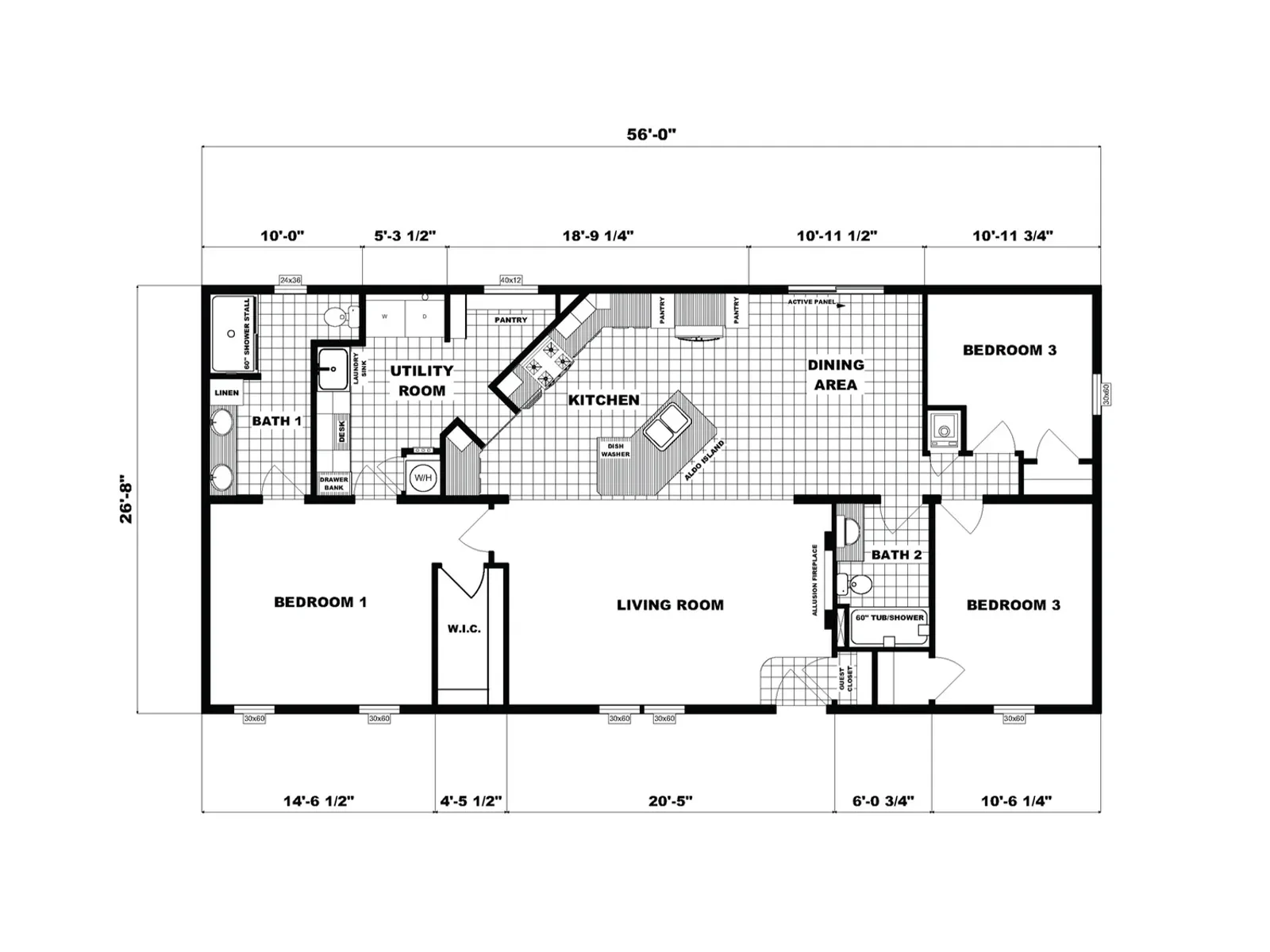 NETR G-3549 floor plan, drawn by Pine Grove Homes